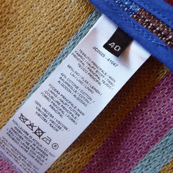 Maliparmi Women's Latrice Mali Blue Brown Stripe Jacket US Size 4 Euro Size 40 - Picture 4 of 8